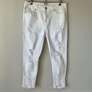 Tag Blue White Destroyed Jeans